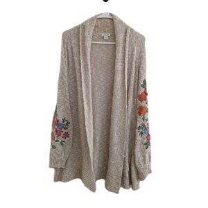 Sundance Cardigan Sweater Womens M Floral Embroidered Long Sleeve Cottagecore